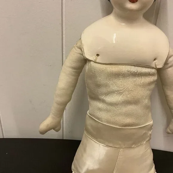 Vintage Antique 1800s Rare Chinese Head Doll 16 Tall With Handmade Clothing